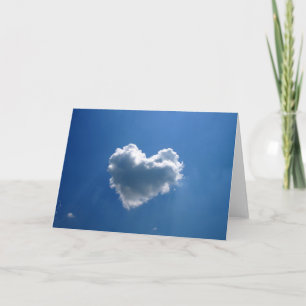 Cloud shape of a heart card