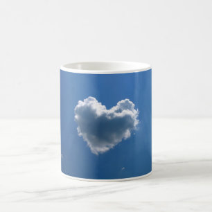 Cloud shape of a heart coffee mug