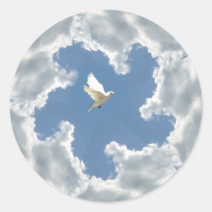 Cloud silver lining dove sticker