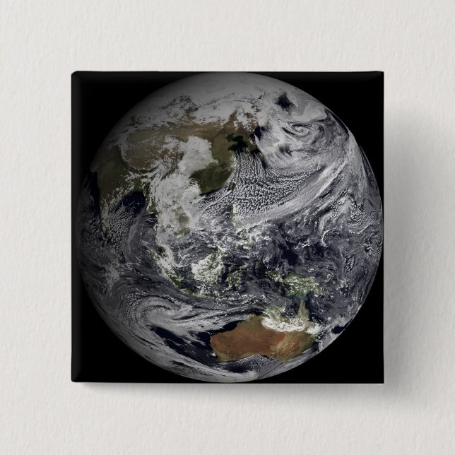 Cloud simulation of the full Earth 15 Cm Square Badge (Front)