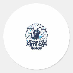 Cloud Sky Cute Cat Pet Lover Shirt Art - Cloud Sky Classic Round Sticker