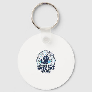 Cloud Sky Cute Cat Pet Lover Shirt Art - Cloud Sky Key Ring