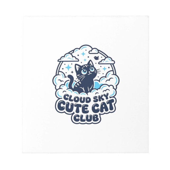 Cloud Sky Cute Cat Pet Lover Shirt Art - Cloud Sky Notepad (Front)