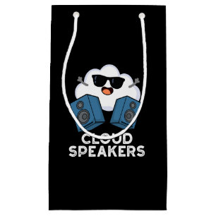 Cloud Speakers Funny Weather Pun Dark BG Small Gift Bag