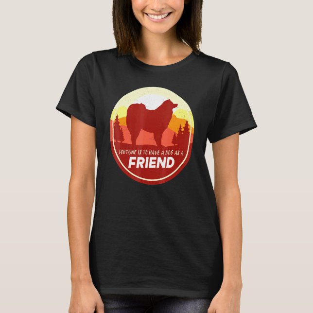 Cloud Spitz American Eskimo Dog T-Shirt (Front)