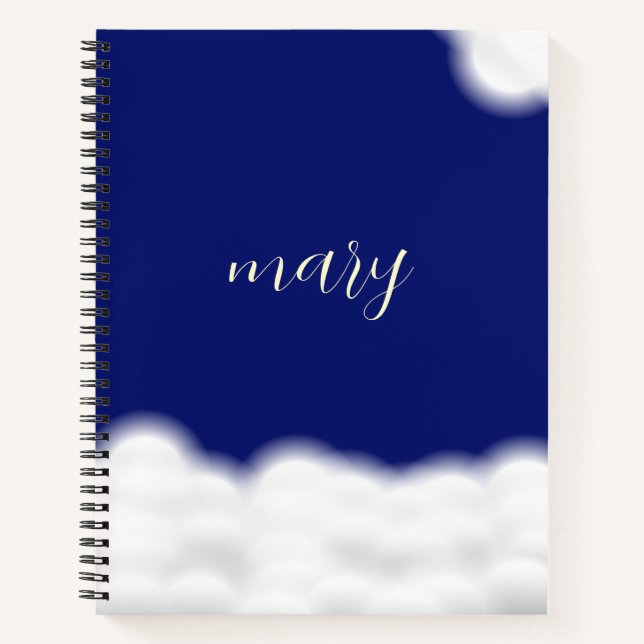 cloud&stars personalised notebook (Front)