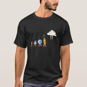 Cloud Storage Funny Computer Evolution USB CD File T-Shirt