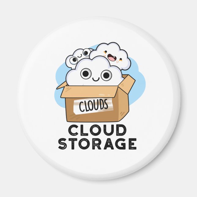 Cloud Storage Funny Weather Technology Pun  Magnet (Front)