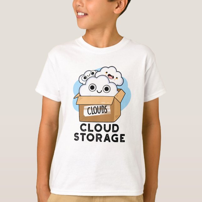 Cloud Storage Funny Weather Technology Pun  T-Shirt (Front)