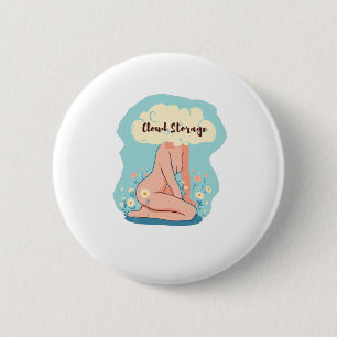 Cloud Storage Woman 6 Cm Round Badge