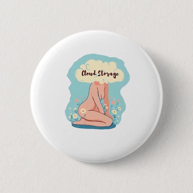 Cloud Storage Woman 6 Cm Round Badge (Front)