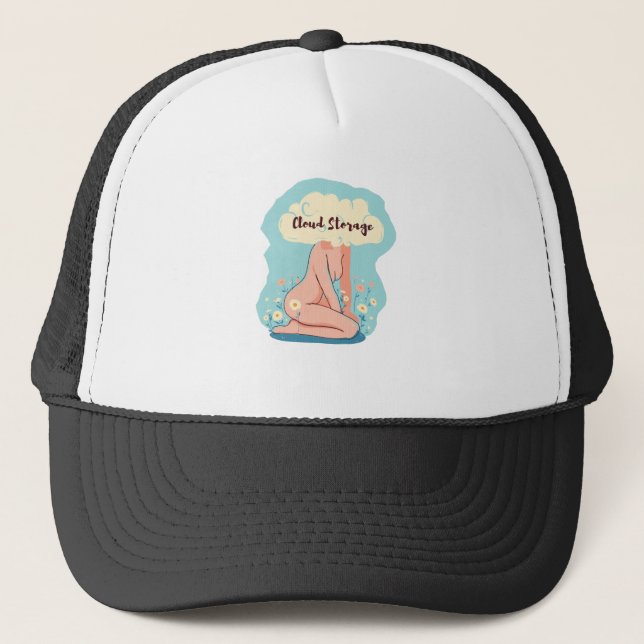 Cloud Storage Woman Trucker Hat (Front)