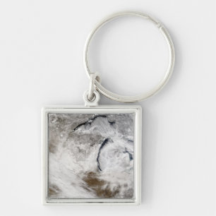 Cloud streets over Lake Superior and Lake Michi Key Ring