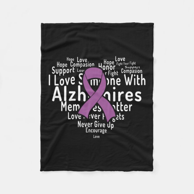Cloud Support Alzheimerheimer Heimers Awareness  Fleece Blanket (Front)