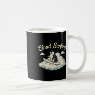 Cloud Surfing Penguin - Whimsical Sky Rider Fun Coffee Mug