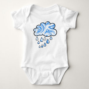 Cloud swirl pattern baby bodysuit