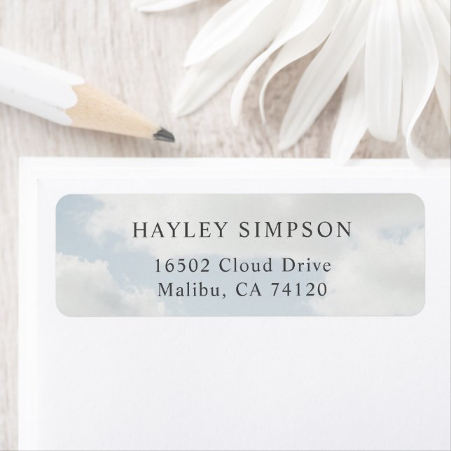 Cloud Theme Cloud Nine Party Return Address Label (Insitu)