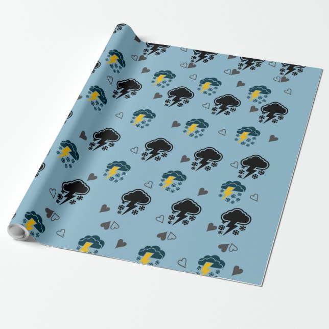"Cloud-Themed Wrapping Paper: Gift Packaging with  Wrapping Paper (Unrolled)