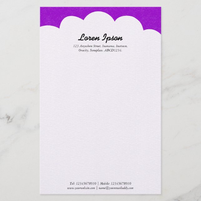Cloud Top - Purple Stationery (Front)