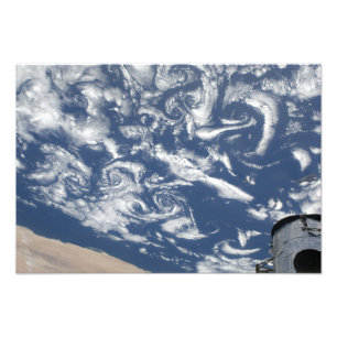 Cloud vortex streets off the coast photo print
