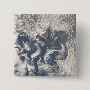 Cloud vortices in the area of the Canary Island 15 Cm Square Badge