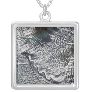 Cloud vortices off Cheju Do, South Korea 2 Silver Plated Necklace