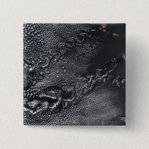 Cloud vortices over the Cape Verde islands 15 Cm Square Badge