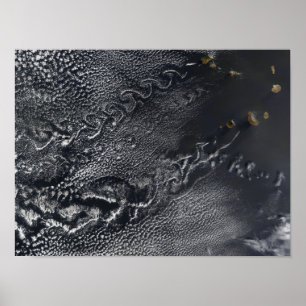 Cloud vortices over the Cape Verde islands Poster