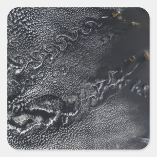 Cloud vortices over the Cape Verde islands Square Sticker