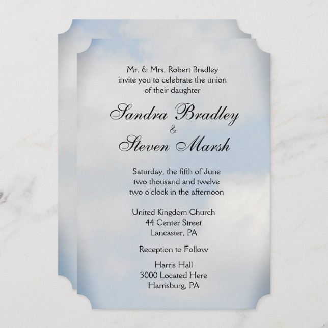 Cloud Wedding Invitations (Front/Back)