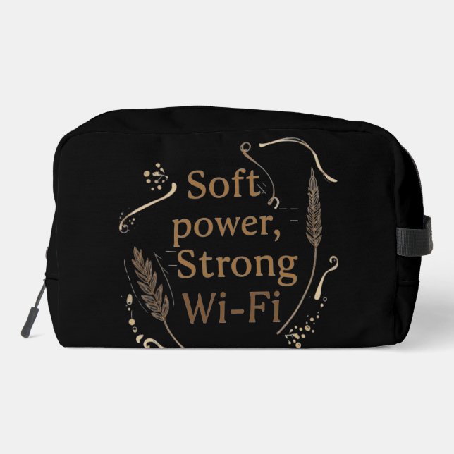 Cloud white and oat beige AI art  Dopp Kit (Back)