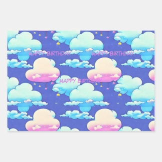Cloud Wrapping paper, customise saying on sheet. Wrapping Paper Sheet