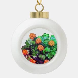 Cloudberries Ceramic Ball Christmas Ornament