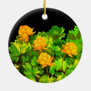 Cloudberries Ceramic Ornament