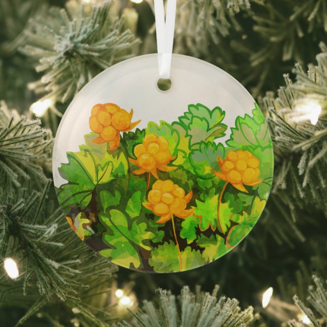 Cloudberries Glass Tree Decoration (Insitu)
