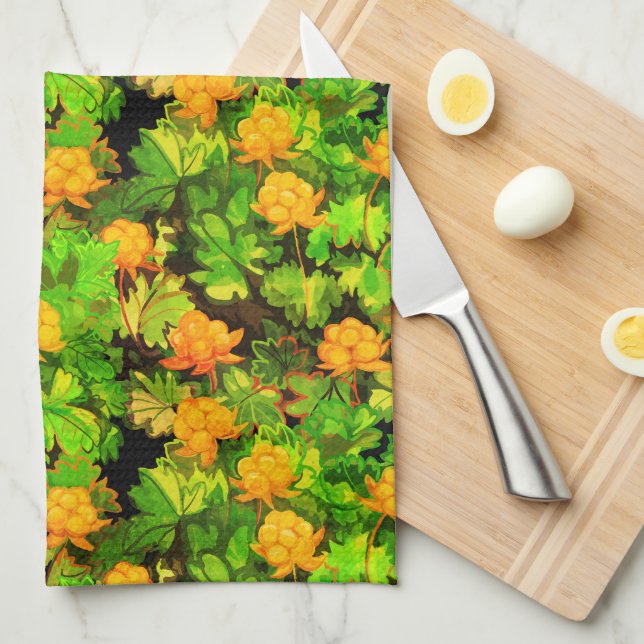 Cloudberries Tea Towel (Quarter Fold)