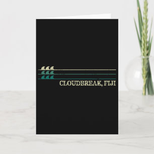 Cloudbreak Fiji Break Surfing Retro Wave Card