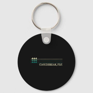Cloudbreak Fiji Break Surfing Retro Wave Key Ring