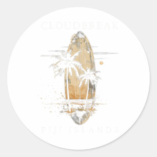 Cloudbreak Fiji Islands Surf Vintage Surfing Surfe Classic Round Sticker