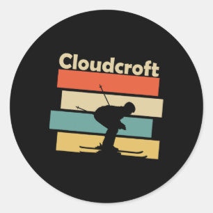 Cloudcroft New Mexico Retro Ski  Classic Round Sticker