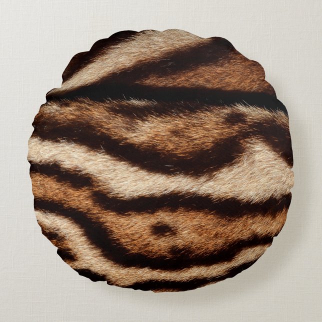 clouded leopard fur round cushion (Front)