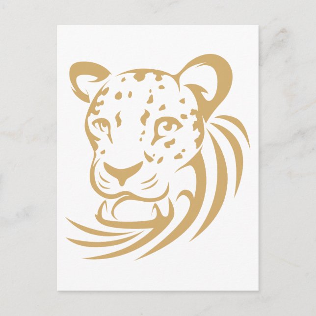 Clouded Leopard in Swish Drawing Style Postcard (Front)