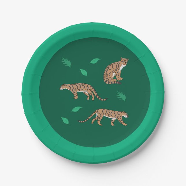 Clouded Leopard Paper Plate (Front)
