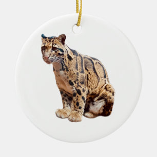 clouded leopard photograph jungle big cat animal   ceramic ornament