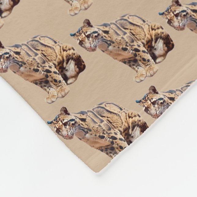 clouded leopard photograph jungle big cat animal   fleece blanket (Corner)