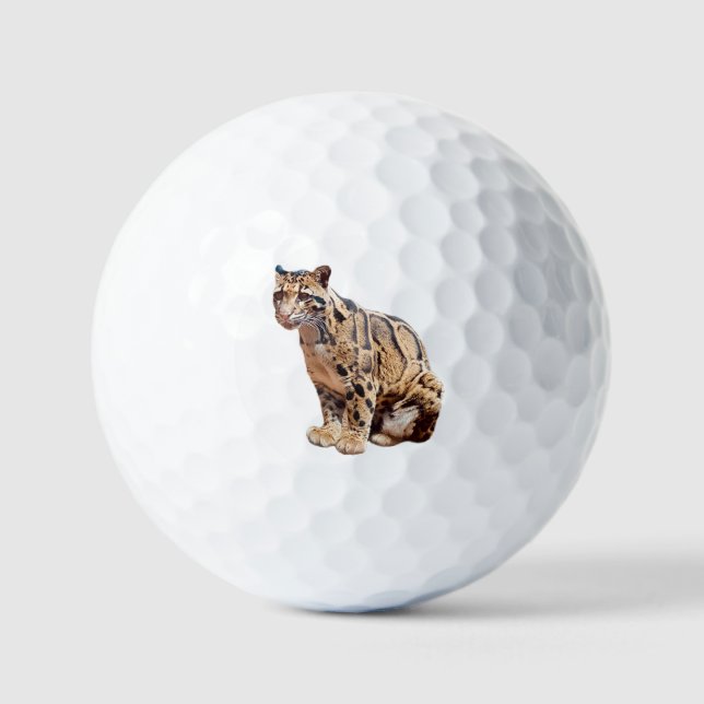 clouded leopard photograph jungle big cat animal   golf balls (Front)