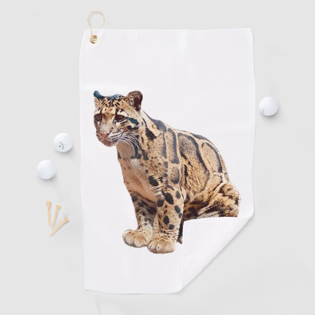 clouded leopard photograph jungle big cat animal   golf towel (InSitu)