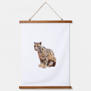 clouded leopard photograph jungle big cat animal hanging tapestry