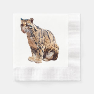 clouded leopard photograph jungle big cat animal napkin