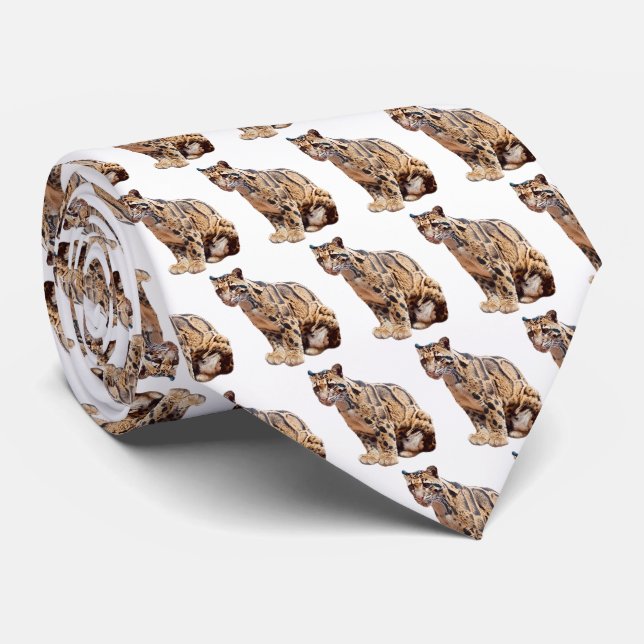 clouded leopard photograph jungle big cat animal   tie (Rolled)